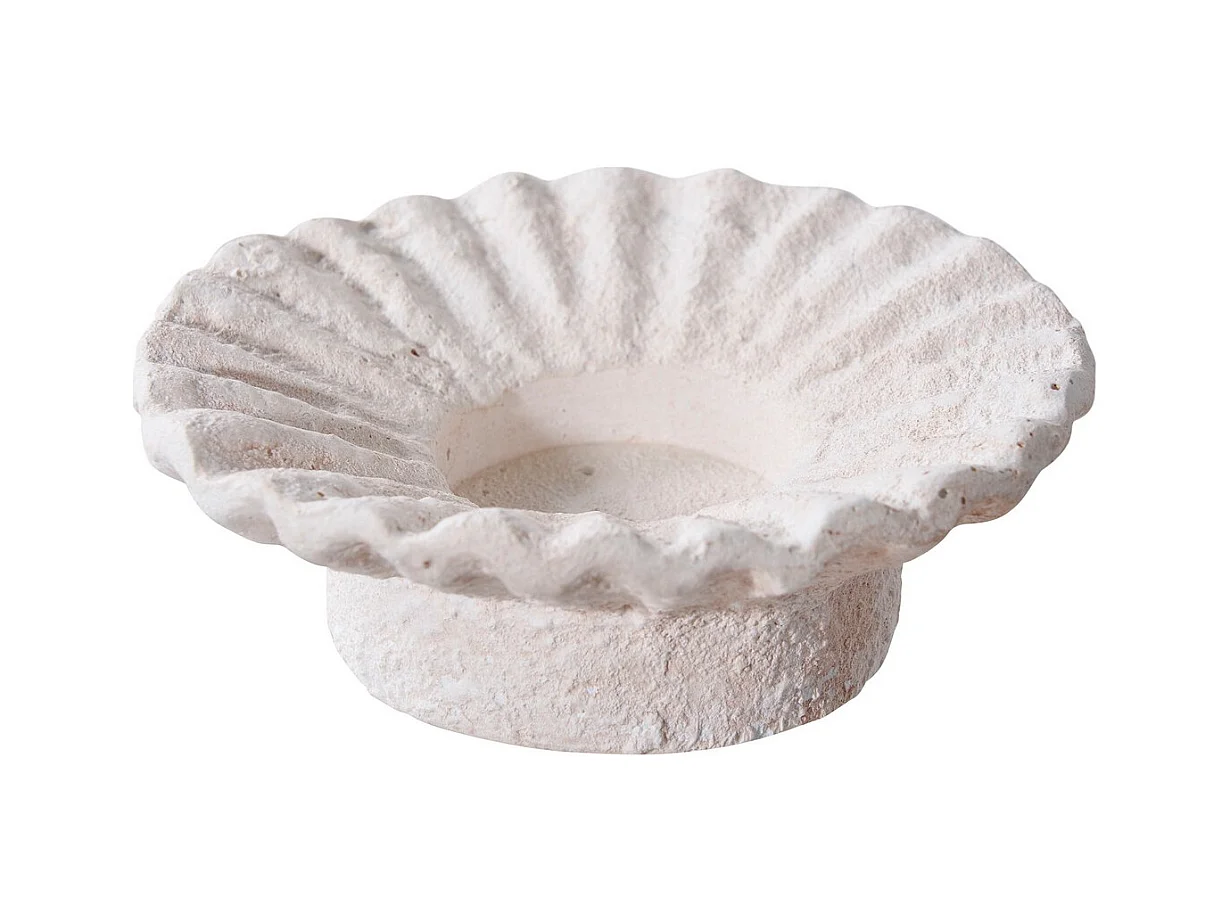 Bougeoir Rachi, Blanc, 21,5x21,5x7,3 cm, EPIKASA