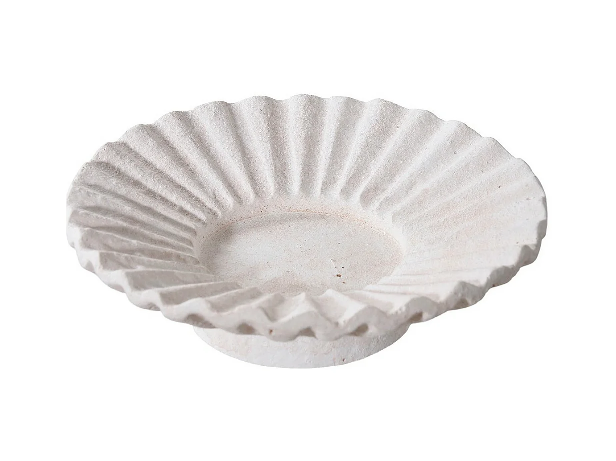 Bougeoir Rachi, Blanc, 21,5x21,5x7,3 cm, EPIKASA