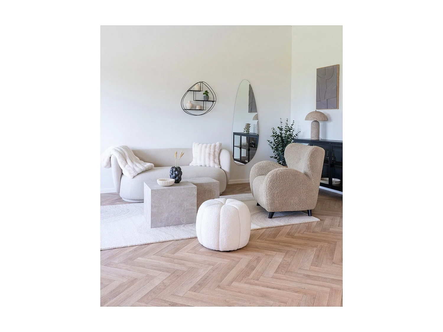 Coussin Décoratif Galena, Blanc, 1x45x45 cm, Seven Design