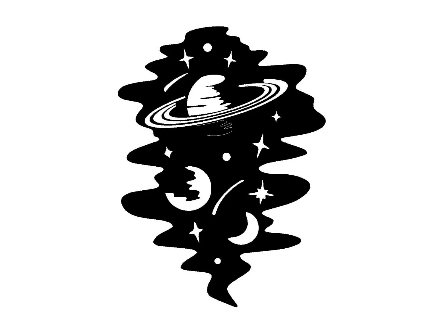 Decoração em Metal Cosmo 2, Preto, 52x0,15x70 cm, EPIKASA