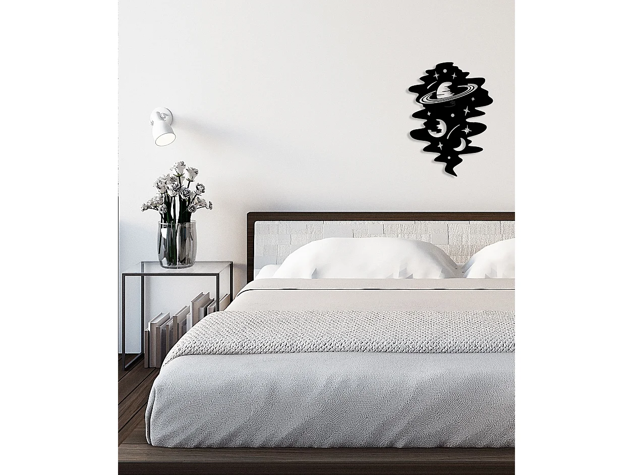 Decoração em Metal Cosmo 2, Preto, 52x0,15x70 cm, EPIKASA