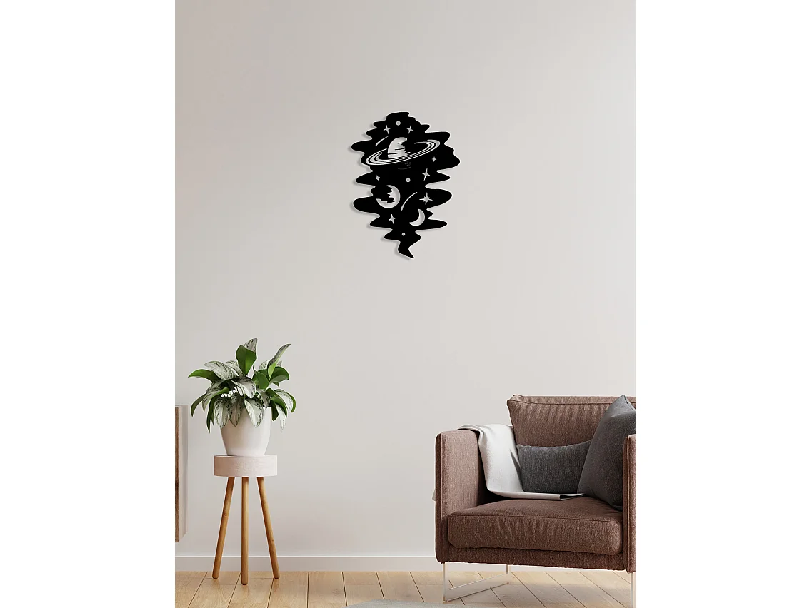 Decoração em Metal Cosmo 2, Preto, 52x0,15x70 cm, EPIKASA