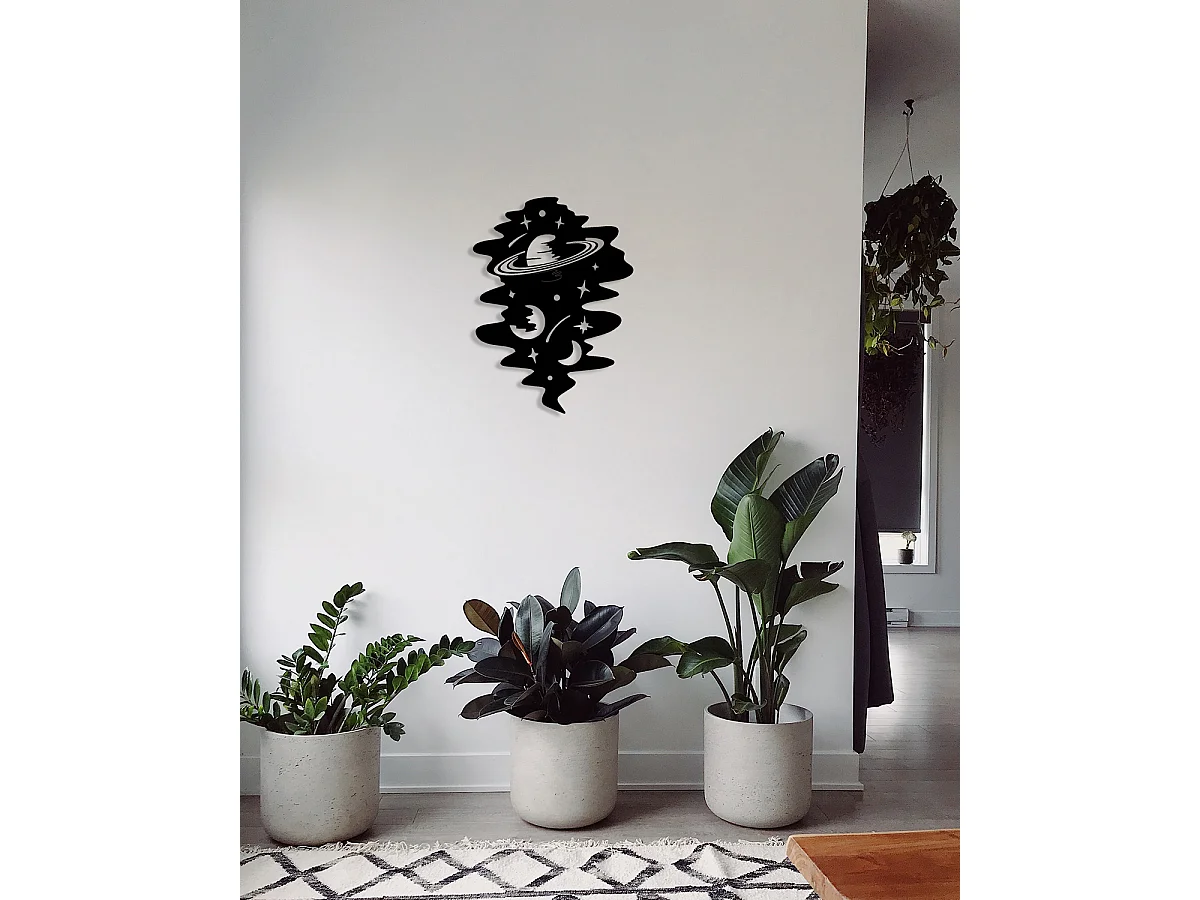 Decoração em Metal Cosmo 2, Preto, 52x0,15x70 cm, EPIKASA