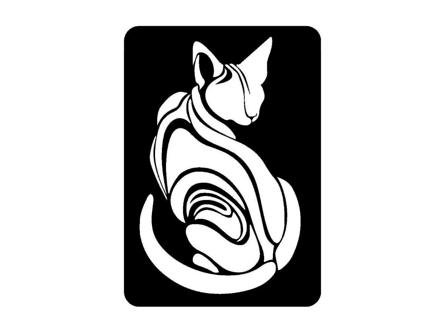 Dekoracja Metalowa Kot 19, Czarny, 35x0,15x50 cm, EPIKASA