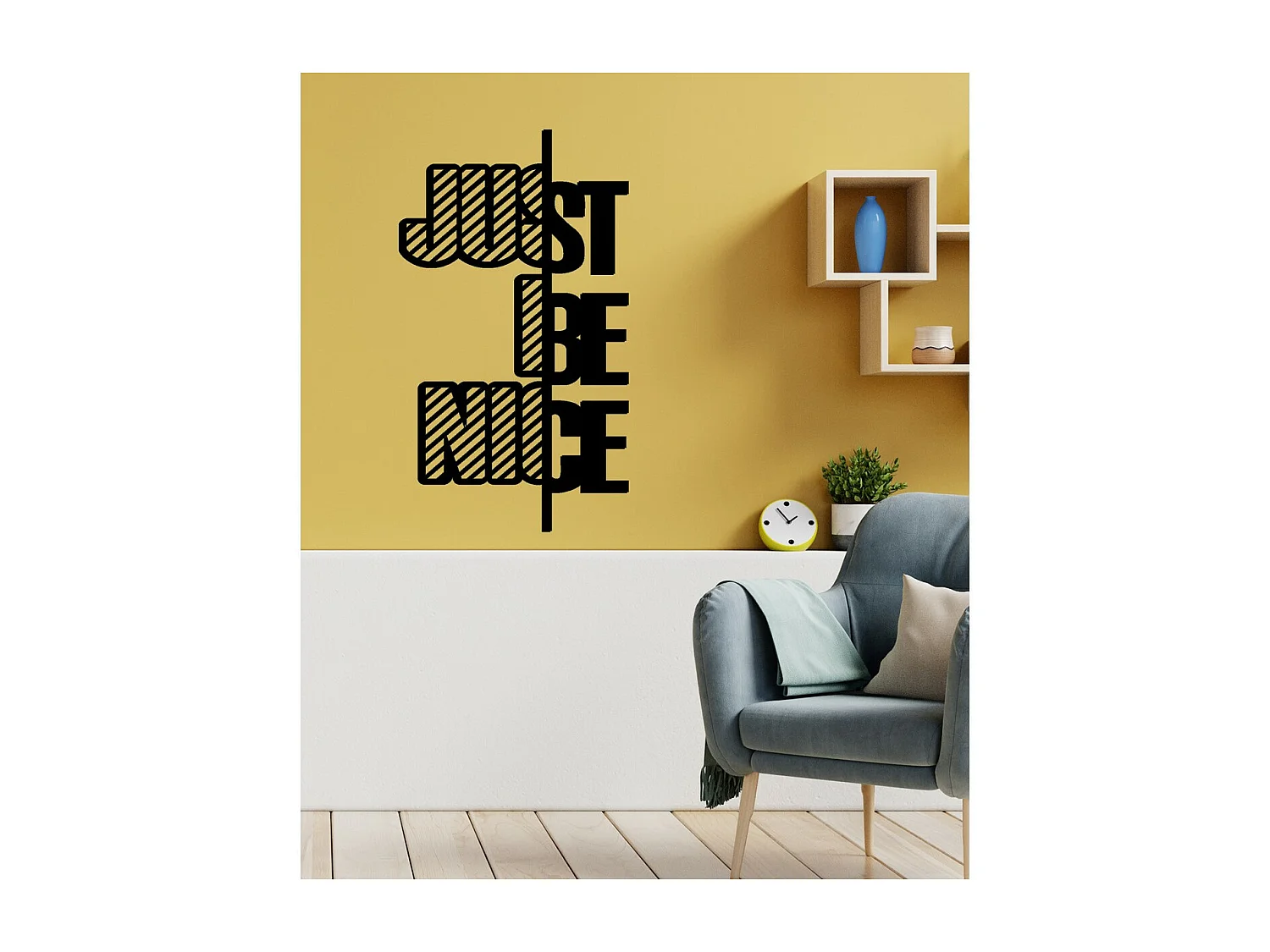 Décoration en Métal Just be Nice, Noir, 45x0,15x93 cm cm, EPIKASA