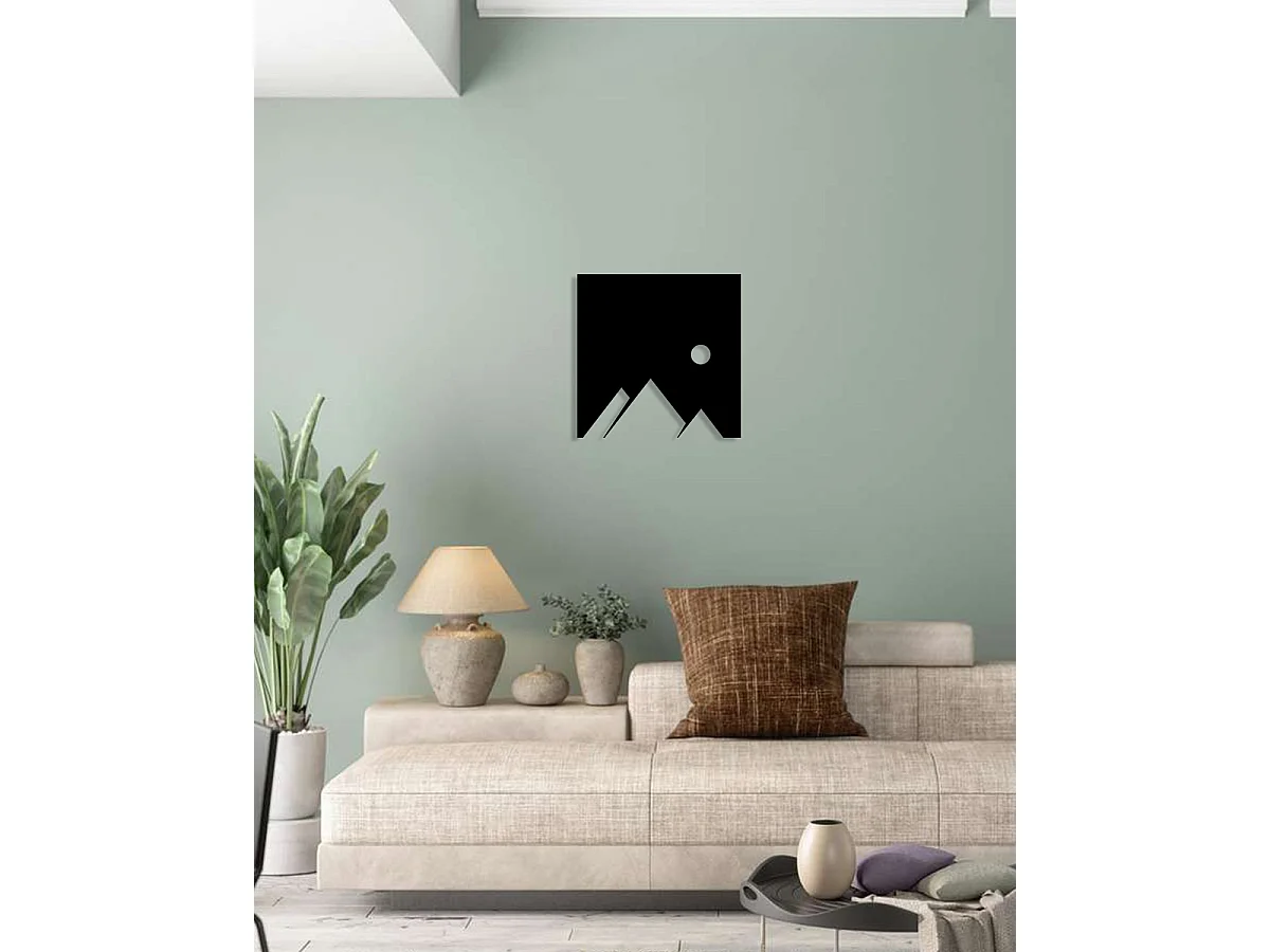 Decoração em Metal Montanha 19, Preto, 60x0,15x60 cm, EPIKASA