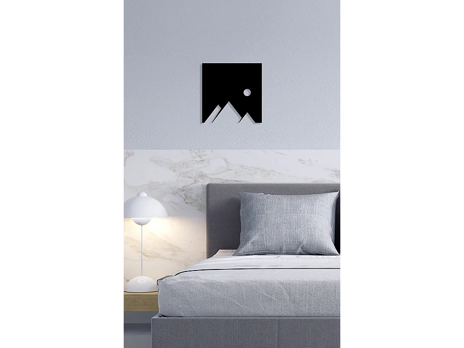 Decoração em Metal Montanha 19, Preto, 60x0,15x60 cm, EPIKASA