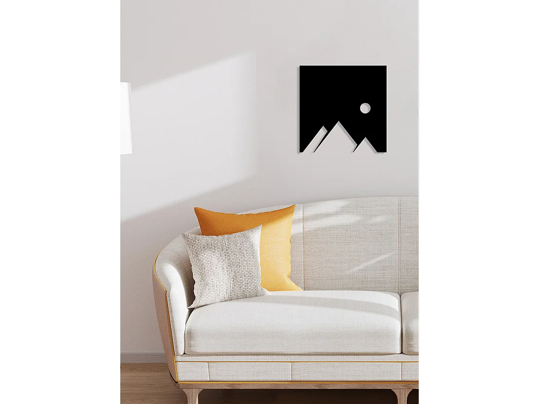 Decoração em Metal Montanha 19, Preto, 60x0,15x60 cm, EPIKASA