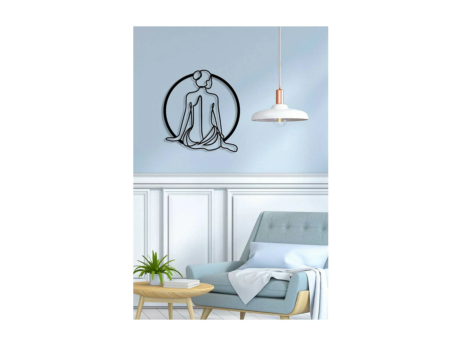 Decoração em Metal Mulher 18, Preto, 56x0,15x60 cm, EPIKASA