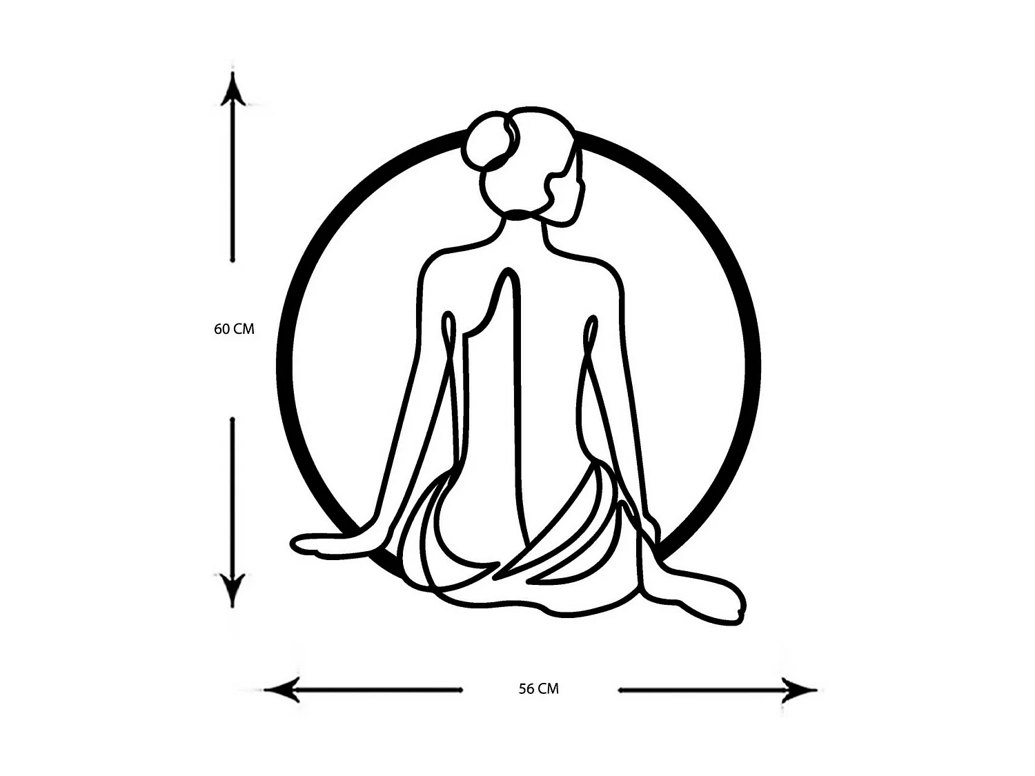 Decoração em Metal Mulher 18, Preto, 56x0,15x60 cm, EPIKASA