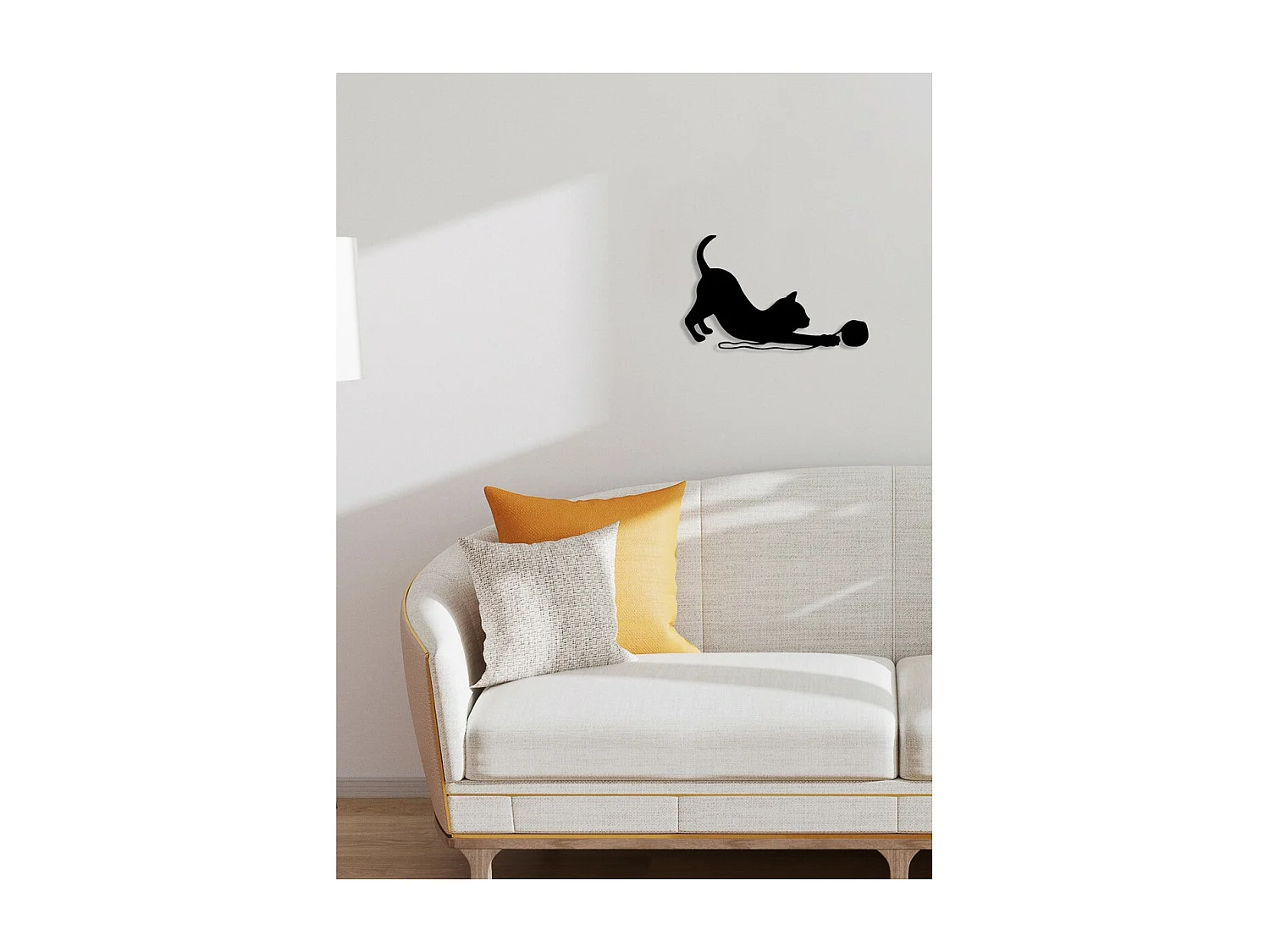 Dekoracja Metalowa Kot 97, Czarny, 48x0,15x30 cm, EPIKASA