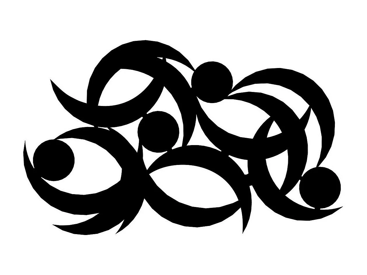 Décoration en Métal Mouvement 1, Noir, 78x0,15x48 cm, EPIKASA