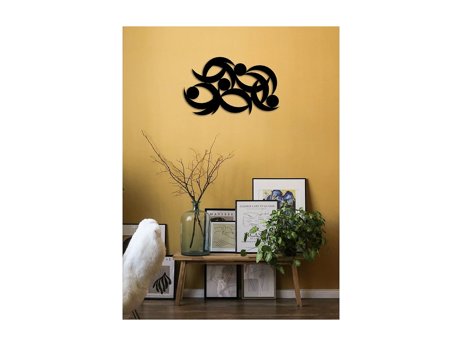 Décoration en Métal Mouvement 1, Noir, 78x0,15x48 cm, EPIKASA