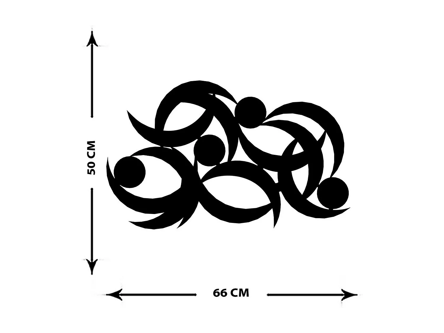 Décoration en Métal Mouvement 1, Noir, 78x0,15x48 cm, EPIKASA