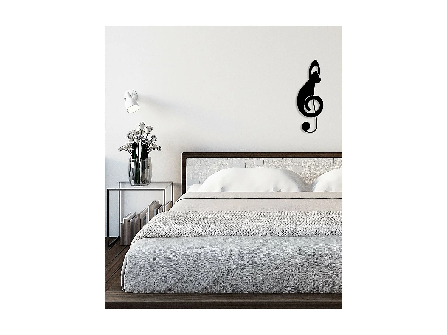 Décoration en Métal Chat 156, Noir, 22x0,15x60 cm, EPIKASA