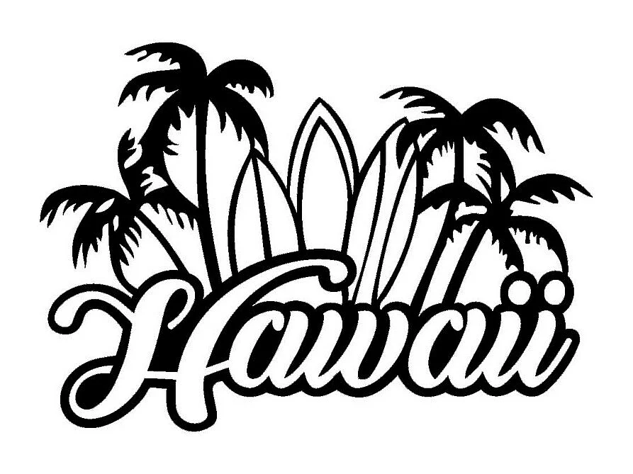 Décoration en Métal Hawaii, Noir, 50x0,15x35 cm cm, EPIKASA