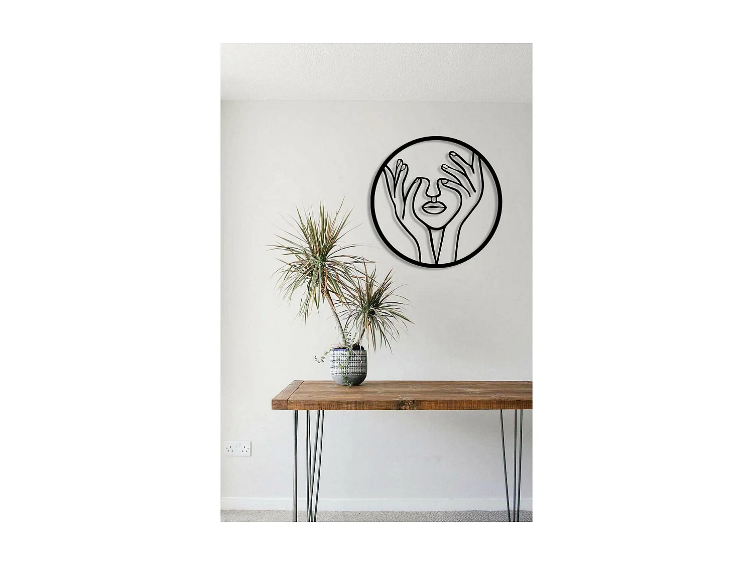 Decorazione in Metallo Viso 10, Nero, 50x0,15x50 cm, EPIKASA