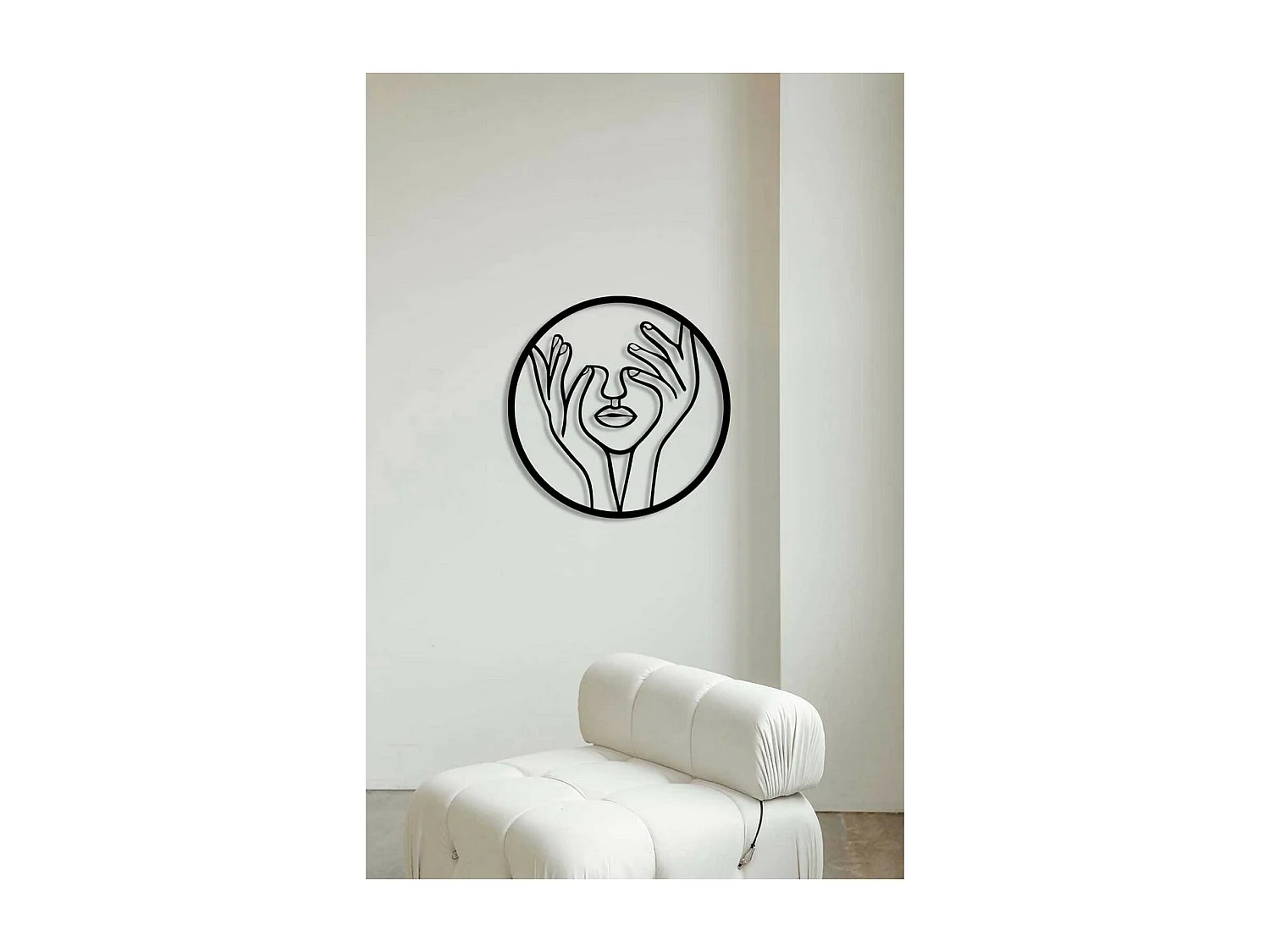 Decorazione in Metallo Viso 10, Nero, 50x0,15x50 cm, EPIKASA