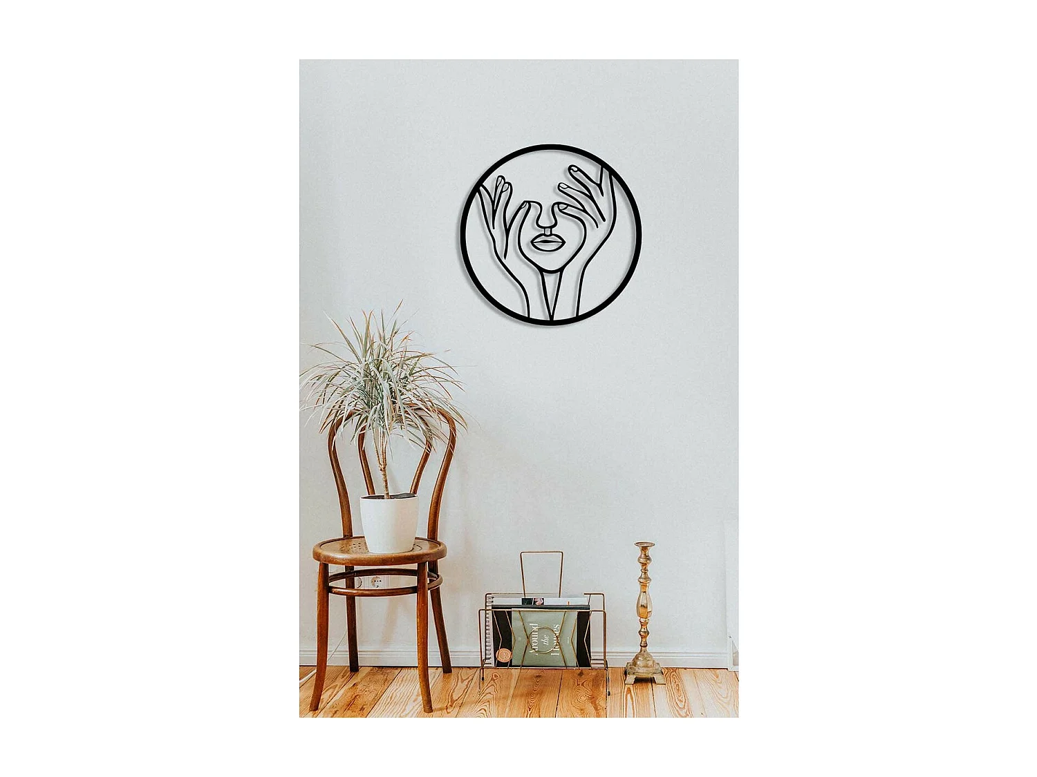 Decorazione in Metallo Viso 10, Nero, 50x0,15x50 cm, EPIKASA