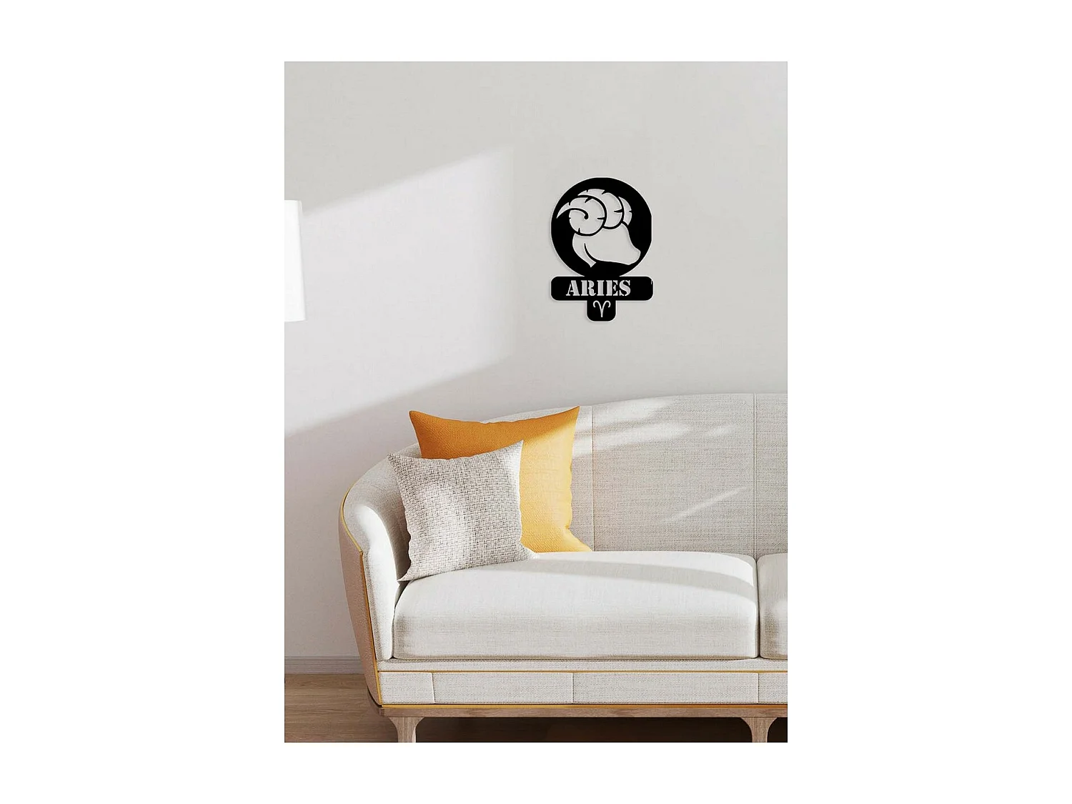 Décoration en Métal Horoscope Bélier 3, Noir, 36x0,15x50 cm, EPIKASA