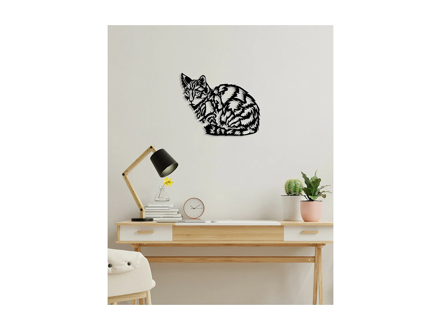 Dekoracja Metalowa Kot 46, Czarny, 50x0,15x40 cm, EPIKASA