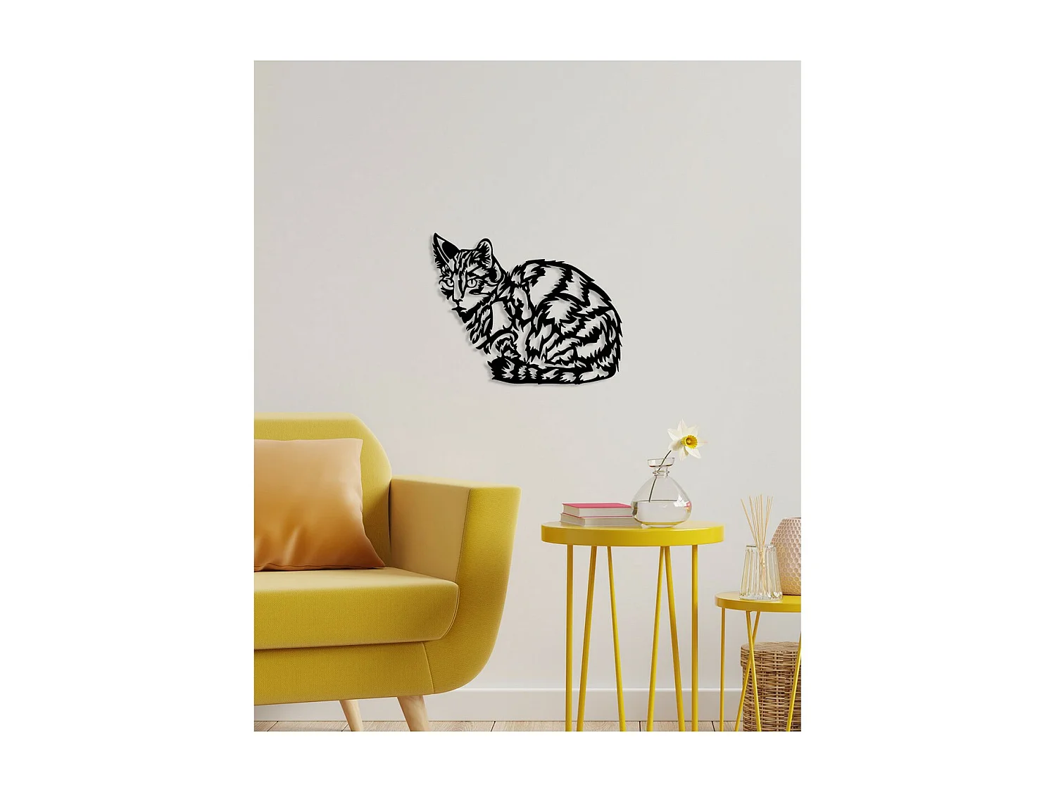 Dekoracja Metalowa Kot 46, Czarny, 50x0,15x40 cm, EPIKASA