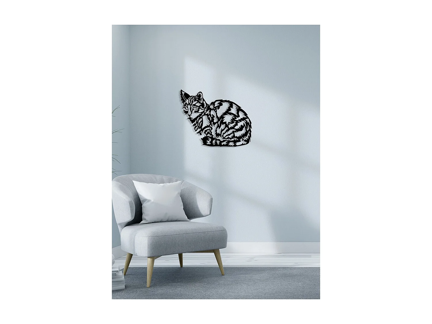 Dekoracja Metalowa Kot 46, Czarny, 50x0,15x40 cm, EPIKASA