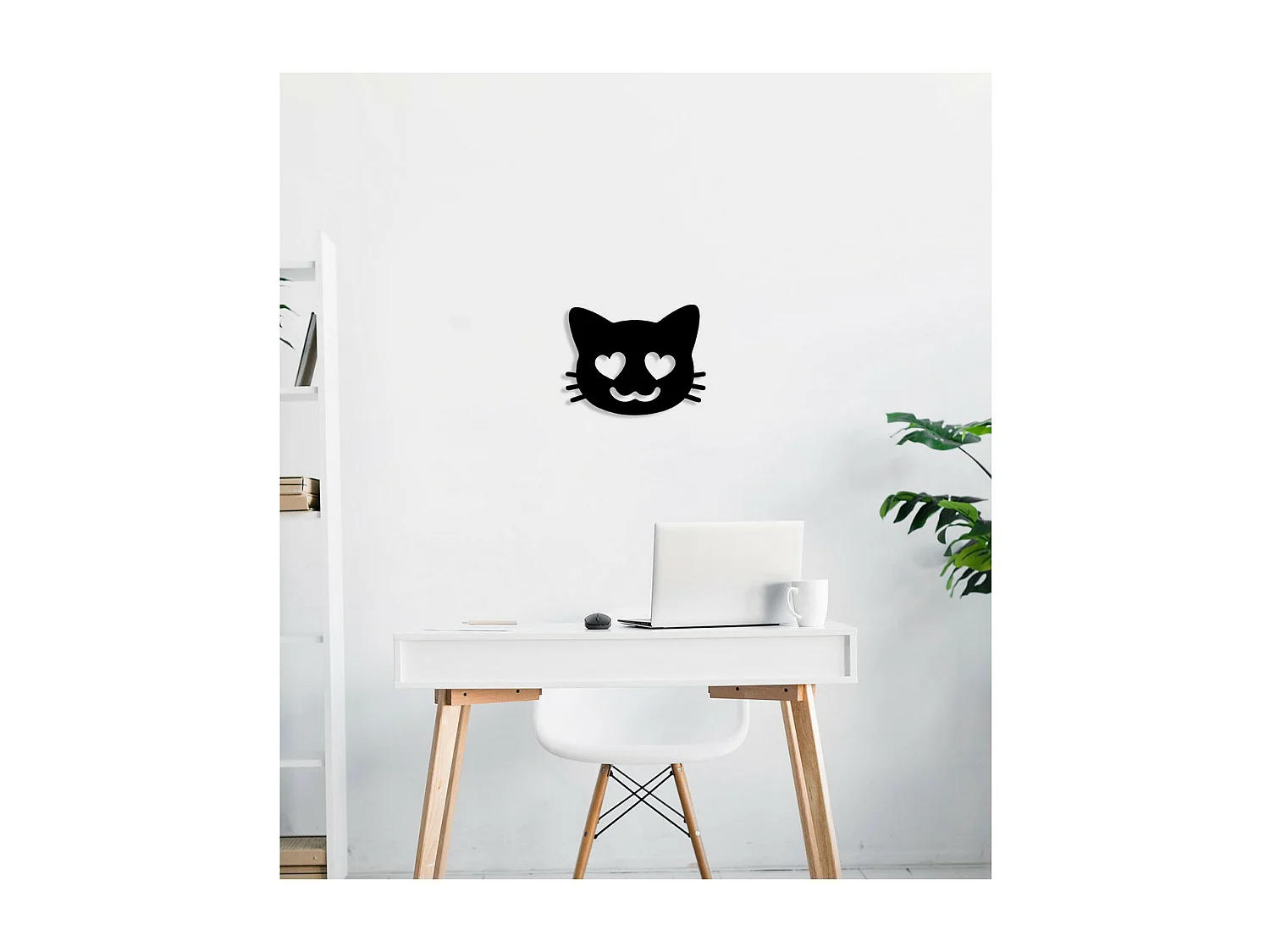 Décoration en Métal Chat 171, Noir, 43x0,15x34 cm, EPIKASA