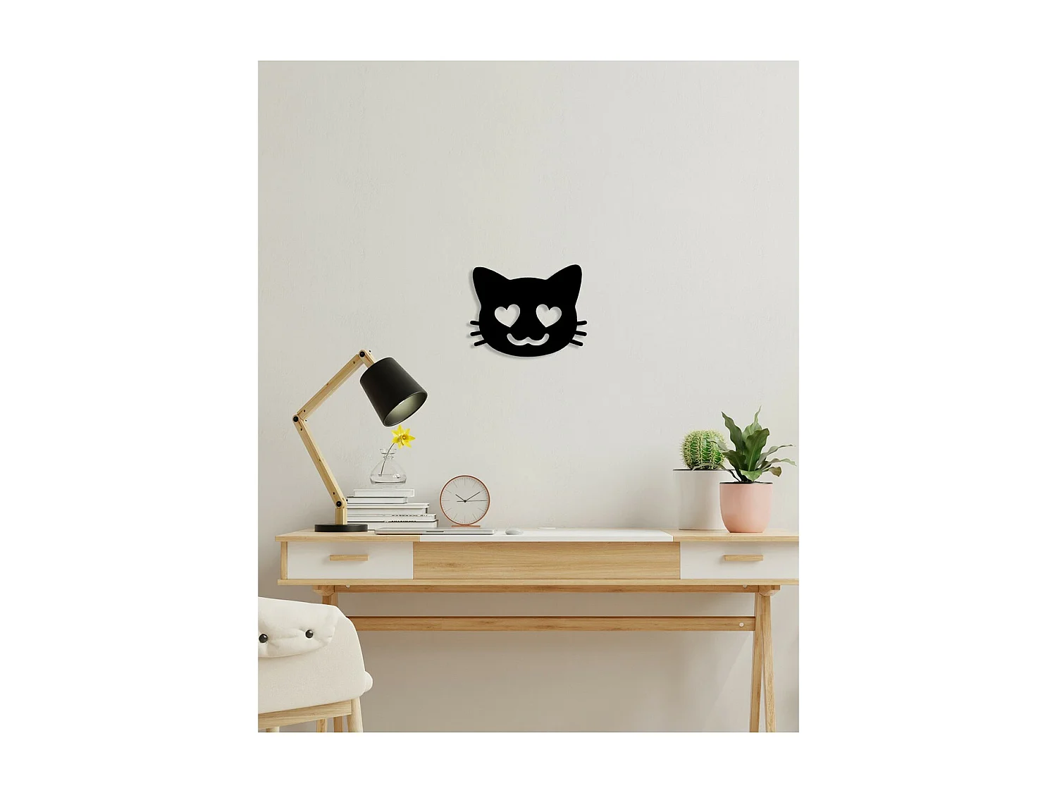 Décoration en Métal Chat 171, Noir, 43x0,15x34 cm, EPIKASA