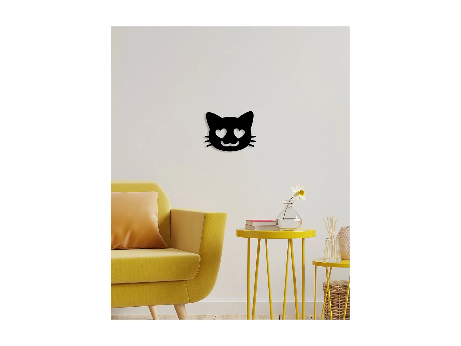 Décoration en Métal Chat 171, Noir, 43x0,15x34 cm, EPIKASA