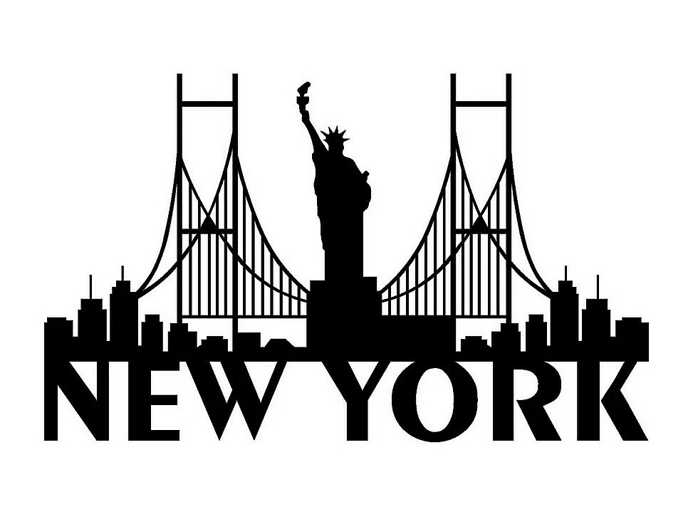 Décoration en Métal New York 3, Noir, 70x0,15x43 cm, EPIKASA