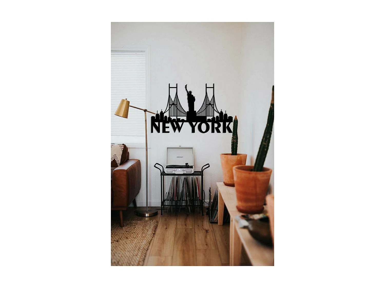 Décoration en Métal New York 3, Noir, 70x0,15x43 cm, EPIKASA