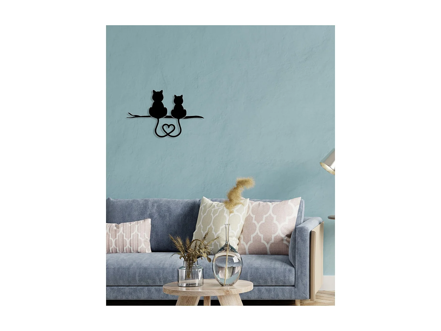 Decoração em Metal Gato 101, Preto, 60x0,15x37 cm, EPIKASA