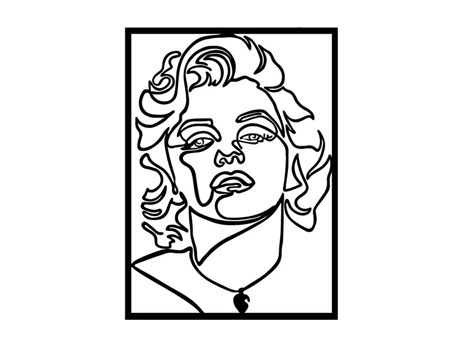 Decorazione in Metallo Marilin Monroe, Nero, 50x0,15x69 cm, EPIKASA