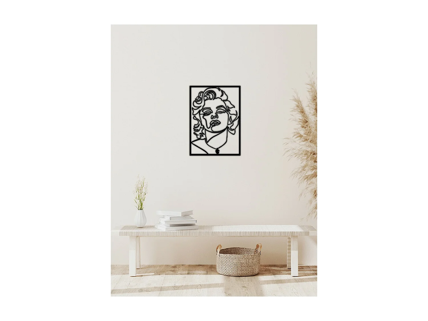 Decorazione in Metallo Marilin Monroe, Nero, 50x0,15x69 cm, EPIKASA