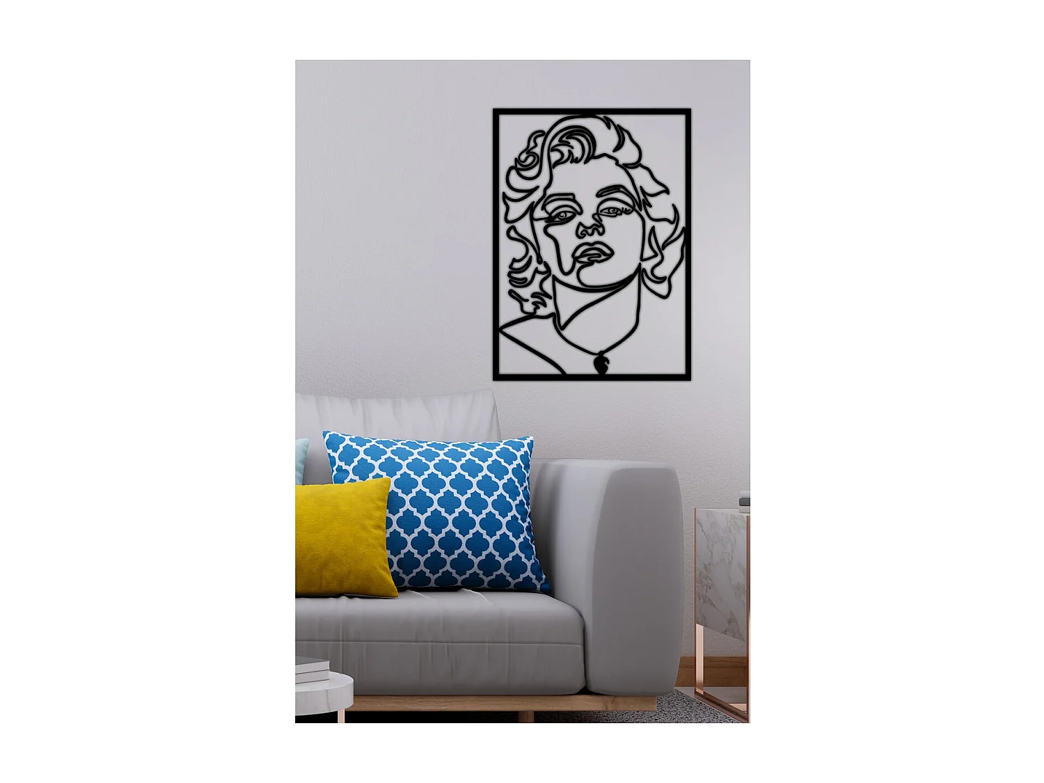 Decorazione in Metallo Marilin Monroe, Nero, 50x0,15x69 cm, EPIKASA