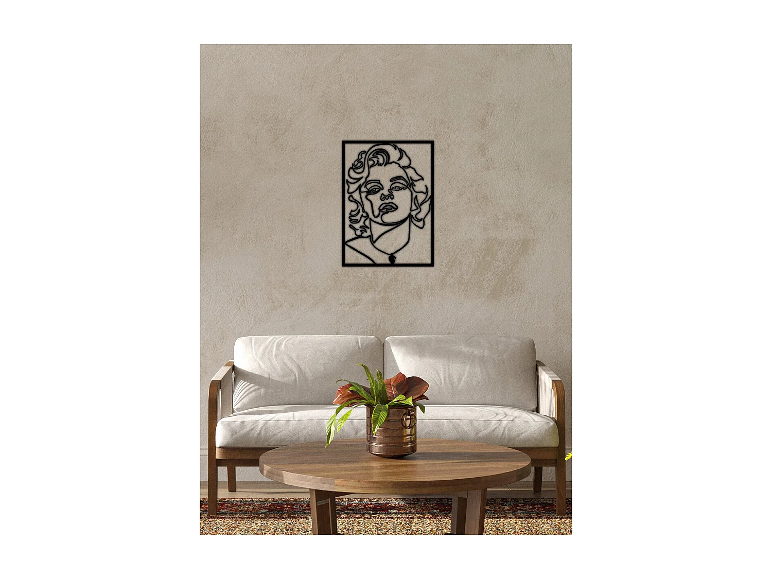 Decorazione in Metallo Marilin Monroe, Nero, 50x0,15x69 cm, EPIKASA