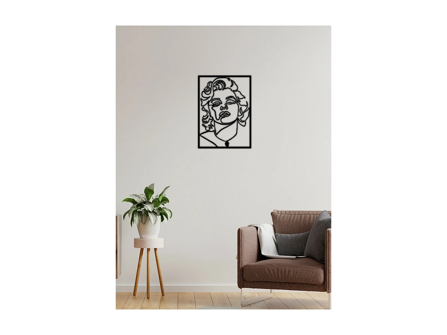 Decorazione in Metallo Marilin Monroe, Nero, 50x0,15x69 cm, EPIKASA