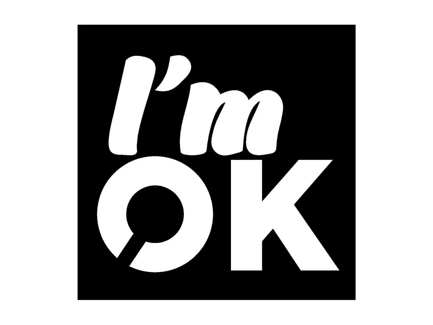 Decorazione in Metallo I'm Ok, Nero, 51x0,15x50 cm cm, EPIKASA