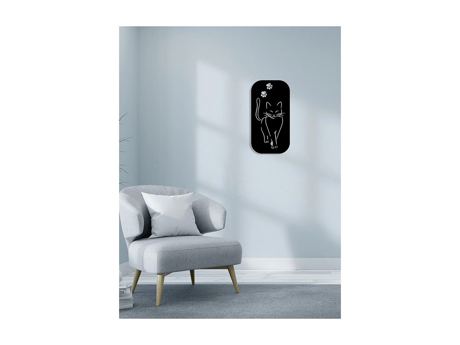 Decoração em Metal Gato 170, Preto, 30x0,15x57 cm, EPIKASA