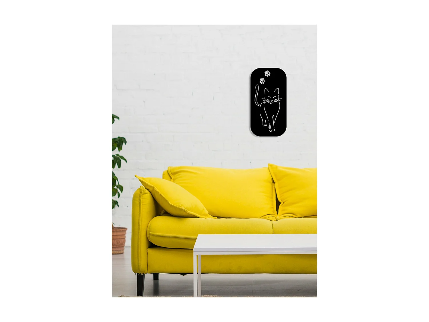 Decoração em Metal Gato 170, Preto, 30x0,15x57 cm, EPIKASA