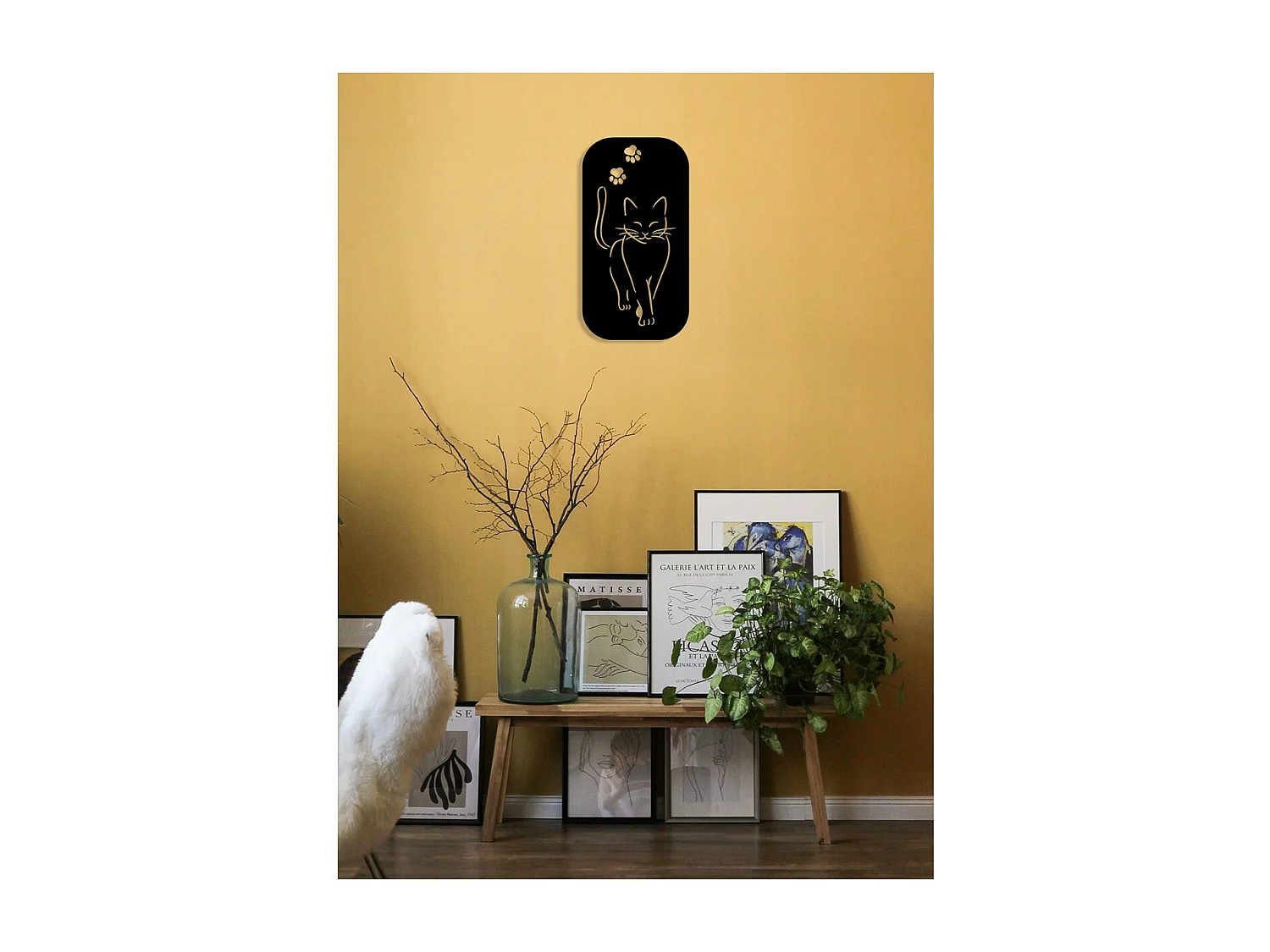 Decoração em Metal Gato 170, Preto, 30x0,15x57 cm, EPIKASA