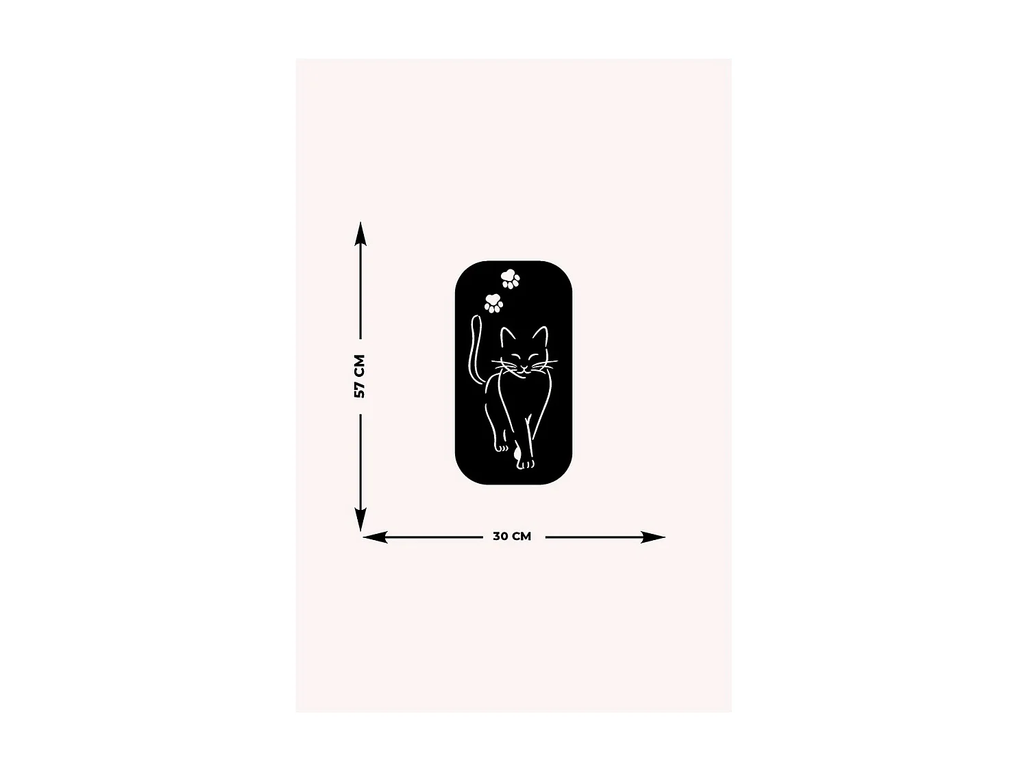 Decoração em Metal Gato 170, Preto, 30x0,15x57 cm, EPIKASA