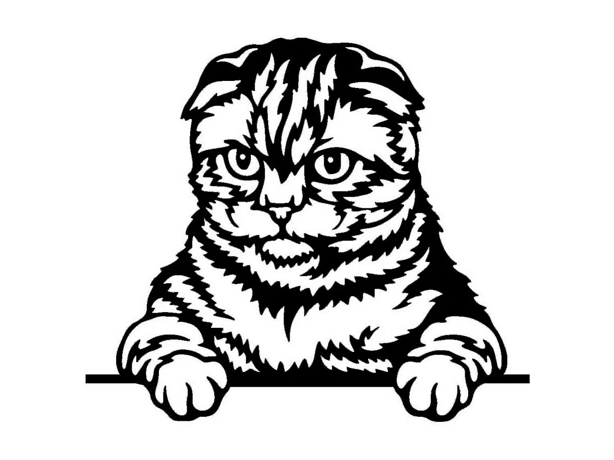 Décoration en Métal Chat 49, Noir, 50x0,15x44 cm, EPIKASA