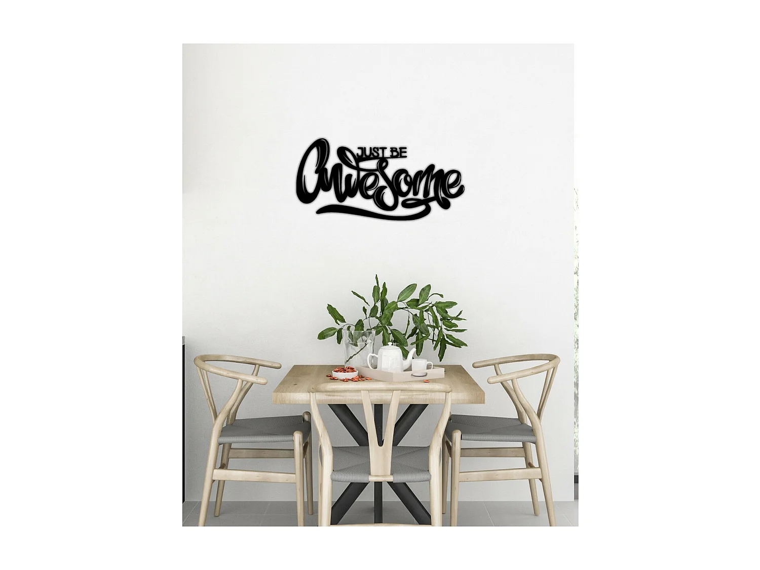 Decorazione in Metallo Awesome, Nero, 75x0,15x36 cm cm, EPIKASA