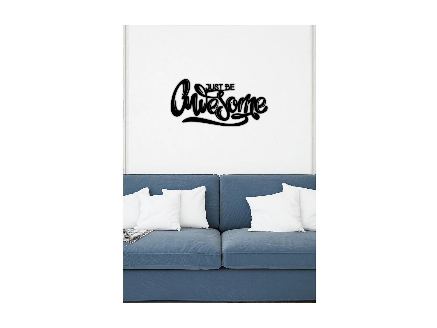 Decorazione in Metallo Awesome, Nero, 75x0,15x36 cm cm, EPIKASA