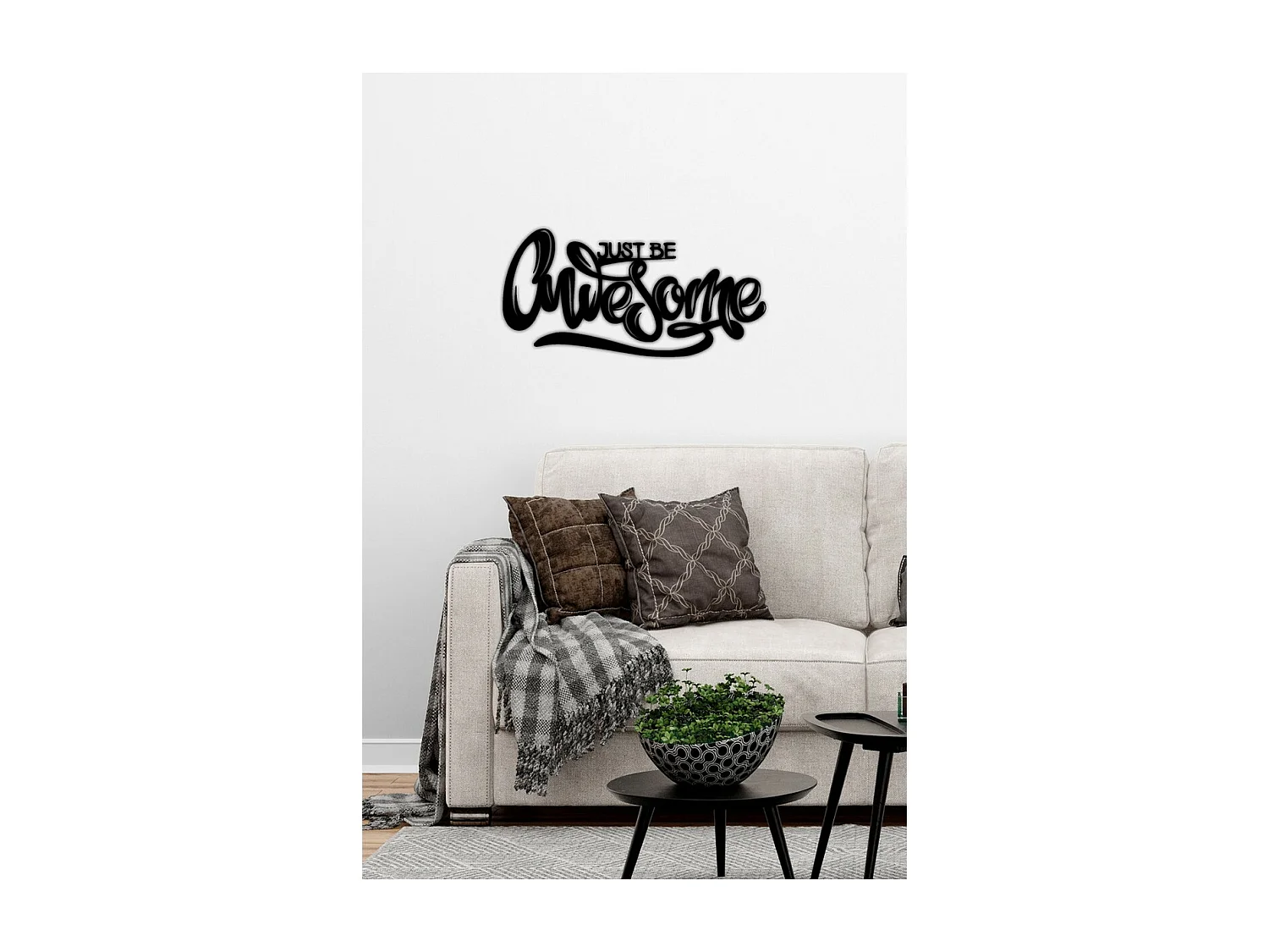 Decorazione in Metallo Awesome, Nero, 75x0,15x36 cm cm, EPIKASA