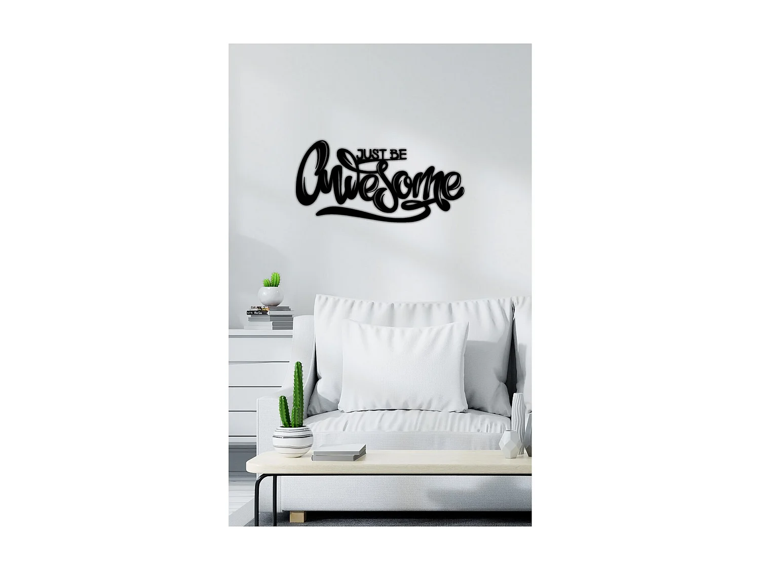 Decorazione in Metallo Awesome, Nero, 75x0,15x36 cm cm, EPIKASA