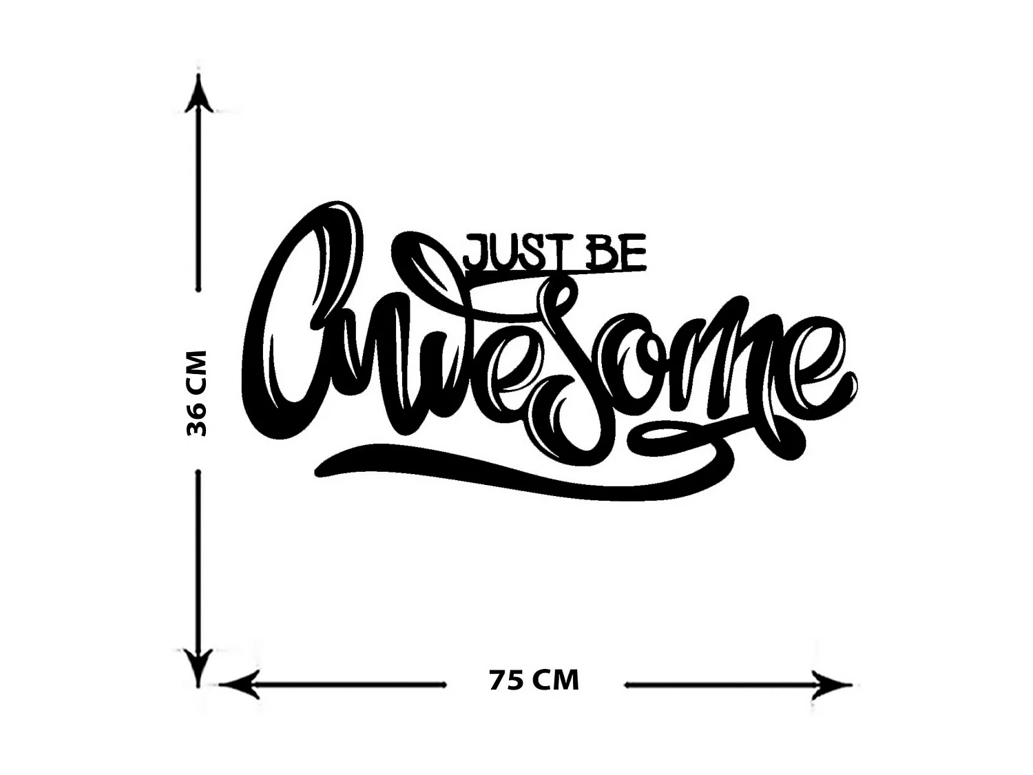 Decorazione in Metallo Awesome, Nero, 75x0,15x36 cm cm, EPIKASA