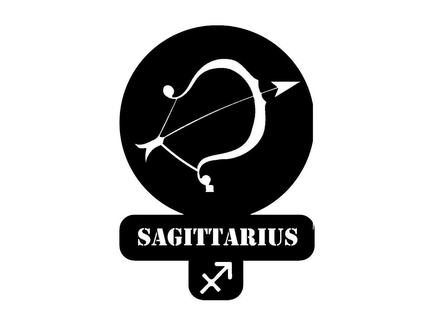 Metalen Decoratie Boogschutter Horoscoop 3, Zwart, 36x0,15x50 cm, EPIKASA